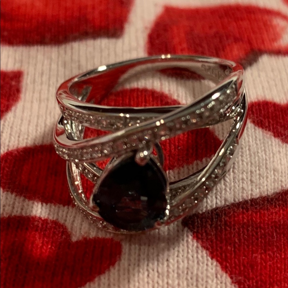 Sterling Silver pear shaped London blue topaz